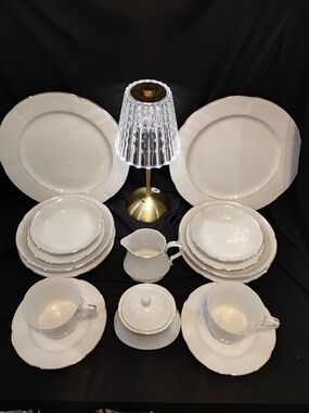 2 Cresent China Coquille D'Or Place Setting with Gold Rim